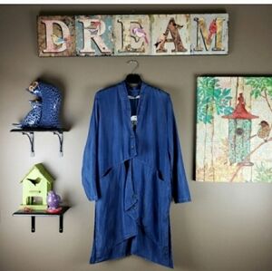 Cynthia Ashby RARE lagenlook asymmetrical coat layering top size small